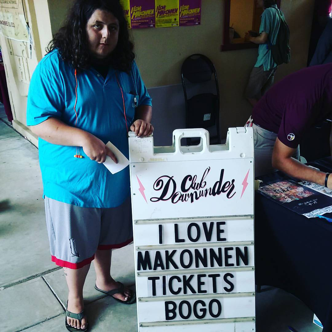 Ilovemakonnen ticket booth sign